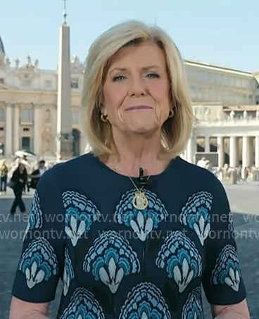 Anne Thompson's blue printed midi dress on Today