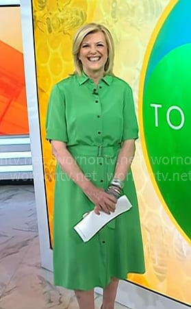 Anne Thompson's green belted shirtdress on Today
