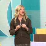 Ashley Bellman’s brown zip front dress on CBS Mornings Ashley Bellman’s brown zip front dress on CBS Mornings