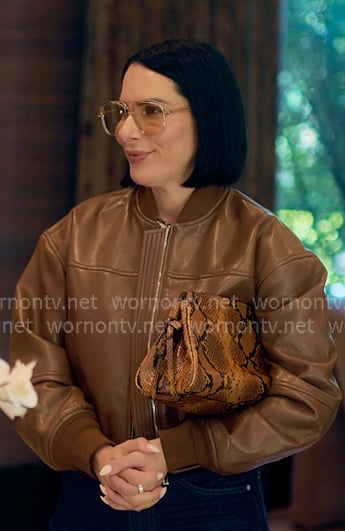 Ashley's brown leather jacket on Earle Meets World