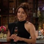Audra’s black asymmetric ruffle dress on The Young and the Restless Audra’s black asymmetric ruffle dress on The Young and the Restless
