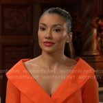 Audra’s orange cross front dress on The Young and the Restless
