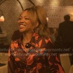 Autumn’s brown floral shirtdress on Reasonable Doubt Autumn’s brown floral shirtdress on Reasonable Doubt