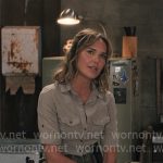 Belle’s beige roll up sleeve shirt on Marshals