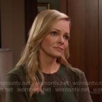 Belle’s green argyle cardigan on Days of our Lives Belle’s green argyle cardigan on Days of our Lives