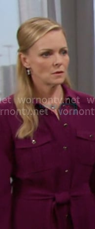 Belle’s purple shirtdress on Days of our Lives
