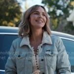 Belle’s white button front top and denim jacket on Marshals