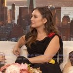Billie Lourd's black floral applique dress on The Drew Barrymore Show