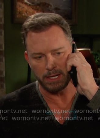 Brady’s black v-neck sweater on Days of our Lives Brady’s black v-neck sweater on Days of our Lives