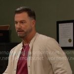 Brady’s ivory leaterh shirt on Days of our Lives Brady’s ivory leaterh shirt on Days of our Lives