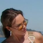 Britani’s beige tank and patchwork jeans on The Real Housewives of Salt Lake City