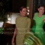 Britani’s green draped mini dress on The Real Housewives of Salt Lake City Britani’s green draped mini dress on The Real Housewives of Salt Lake City