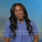Brittany's blue tweed dress and short sleeve jacket on Good Morning America