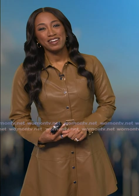 Brittany’s brown leather dress on Good Morning America