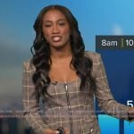 Brittany's check print square neck dress on Good Morning America