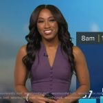 Brittany’s purple peplum dress on Good Morning America Brittany’s purple peplum dress on Good Morning America
