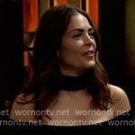 Britt's black off-shoulder top on General Hospital Britt's black off-shoulder top on General Hospital