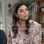 Brook-Lynn’s pink floral blouse on General Hospital Brook-Lynn’s pink floral blouse on General Hospital