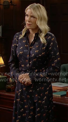 Brooke’s horse print dress on The Bold and the Beautiful Brooke’s horse print dress on The Bold and the Beautiful
