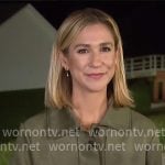 Caitlin Huey Burns's green suede jacket on CBS Mornings