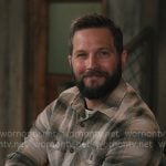 Cal’s beige plaid button up shirt on Marshals Cal’s beige plaid button up shirt on Marshals