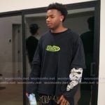 Carl Dawson's black sweatpants and shirt on The Kardashians Carl Dawson's black sweatpants and shirt on The Kardashians