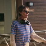 Carole's blue striped polo and yellow sweatpants on The Real Housewives of New York City Carole's blue striped polo and yellow sweatpants on The Real Housewives of New York City