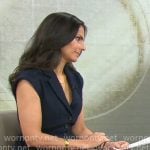 Celine Gounder's navy vest and pants set on CBS Mornings