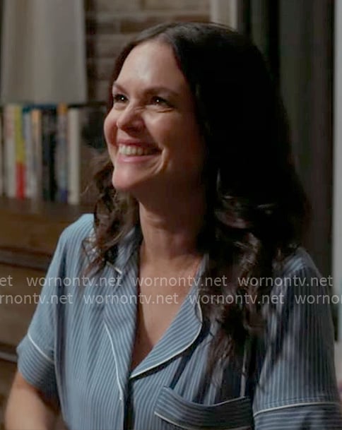 Charlie's blue striped pajamas on Scrubs