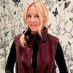 Chassie’s burgundy fleece vest on Today