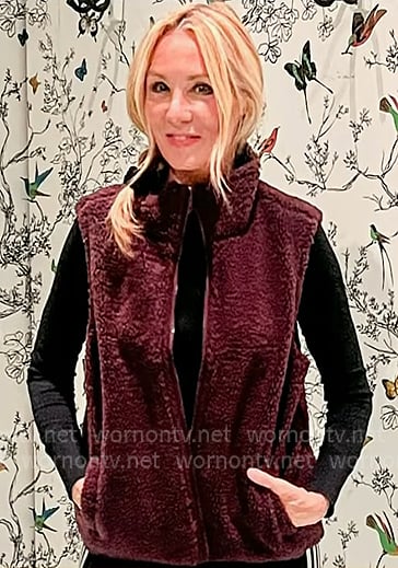 Chassie’s burgundy fleece vest on Today
