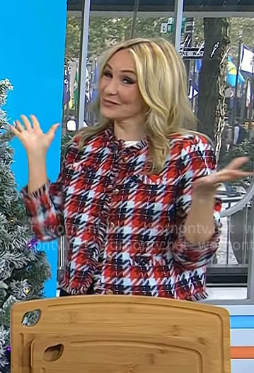 Chassie’s red plaid gringed jacket on Today