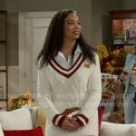 Chelsea’s varsity sweater dress and football clutch on Beyond the Gates Chelsea’s varsity sweater dress and football clutch on Beyond the Gates