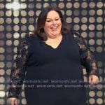 Chrissy Metz's black lace sleeve mini dress on Tamron Hall Show Chrissy Metz's black lace sleeve mini dress on Tamron Hall Show
