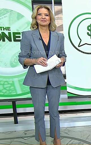 Christine Romans’ grey blazer and cropped pants on Today Christine Romans’ grey blazer and cropped pants on Today
