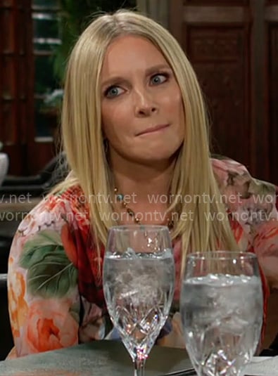 Christine’s floral blouse on The Young and the Restless Christine’s floral blouse on The Young and the Restless