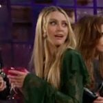 Claire’s green ruffled lace dress on The Young and the Restless Claire’s green ruffled lace dress on The Young and the Restless