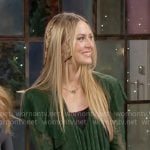 Claire’s green ruffled lace dress on The Young and the Restless Claire’s green ruffled lace dress on The Young and the Restless