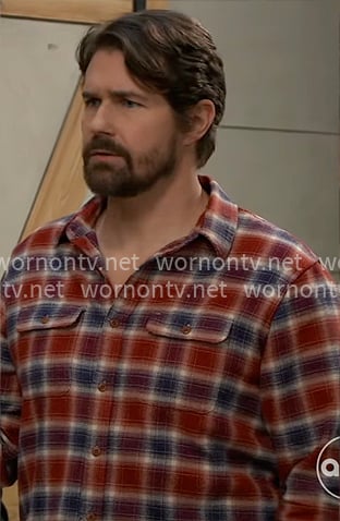 Cody's red and blue plaid shirt on General Hospital