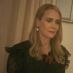 Cordelia’s black ruffled dress on American Horror Story Cordelia’s black ruffled dress on American Horror Story