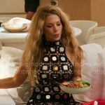 Daisy’s black mirror embellished open knit dress on The Real Housewives of New York City Daisy’s black mirror embellished open knit dress on The Real Housewives of New York City