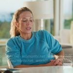 Daisy’s light blue sweatshirt on The Real Housewives of New York City Daisy’s light blue sweatshirt on The Real Housewives of New York City