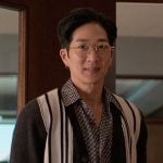 Daniel’s black and whtie striped cardigan on Reasonable Doubt