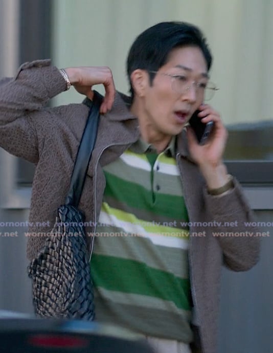 Daniel’s green striped polo on Reasonable Doubt Daniel’s green striped polo on Reasonable Doubt