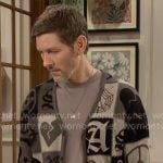 Daniel’s patchwork print cardigan on The Young and the Restless Daniel’s patchwork print cardigan on The Young and the Restless