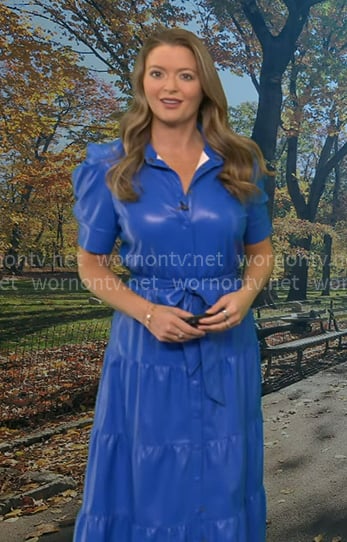 Dani’s blue leather shirtdress on Good Morning America