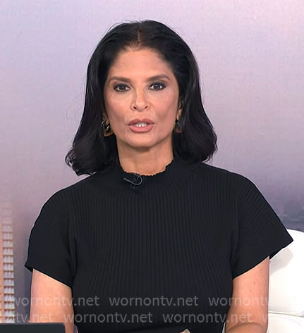 Darlene’s black ribbed short sleeve dress on Today Darlene’s black ribbed short sleeve dress on Today