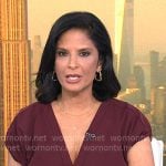 Darlene’s burgundy ruched v-neck dress on Today