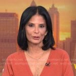 Darlene's orange v-neck sweater dress on Today Darlene's orange v-neck sweater dress on Today