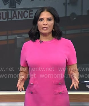 Darlene's pink short sleeve knit dress on Today